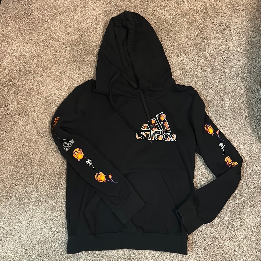 Adidas Hoodie Black x Orange Roses